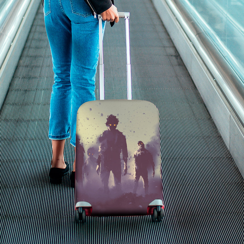 Halloween Zombie Crowd Print Luggage Cover
