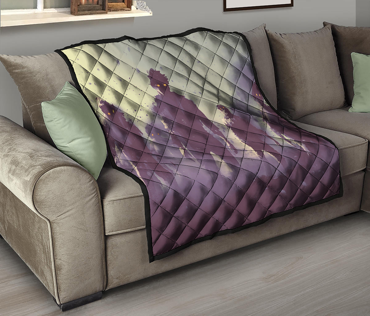 Halloween Zombie Crowd Print Quilt