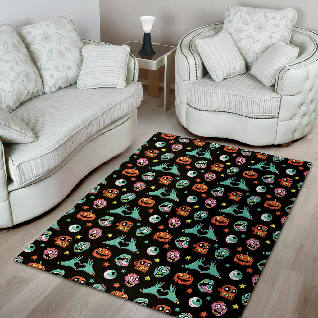 Halloween Zombie Pattern Print Area Rug