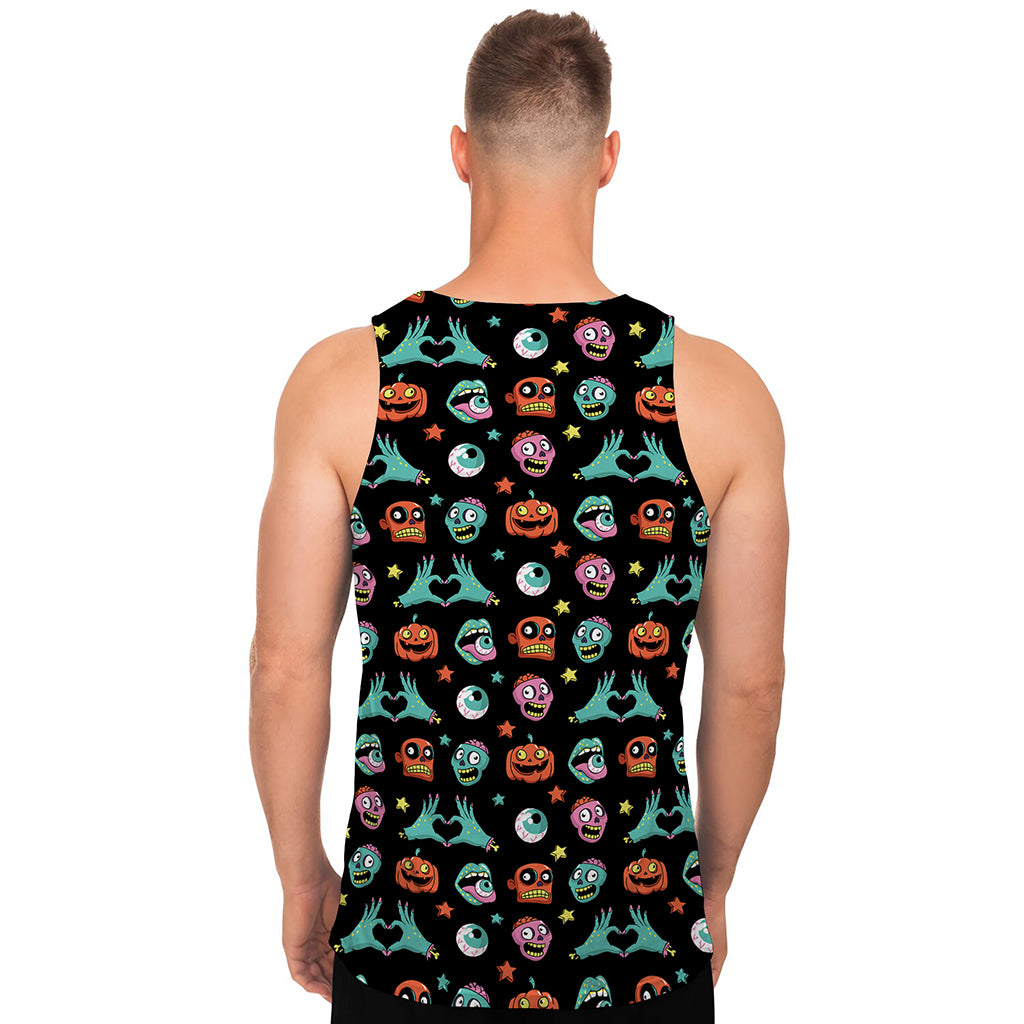Halloween Zombie Pattern Print Men's Tank Top