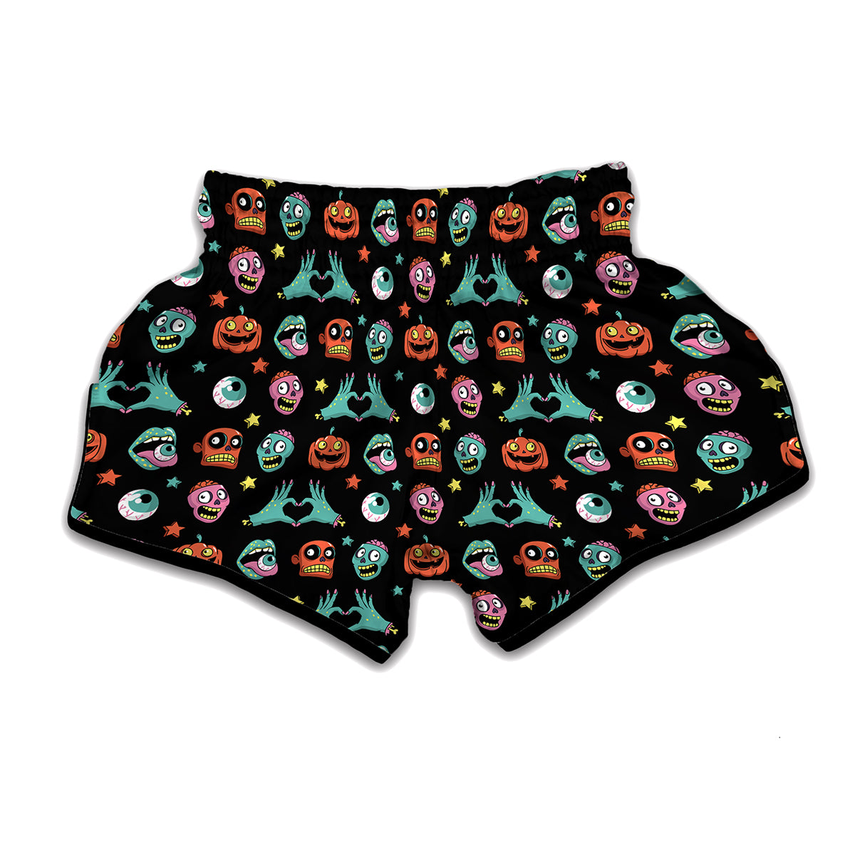 Halloween Zombie Pattern Print Muay Thai Boxing Shorts