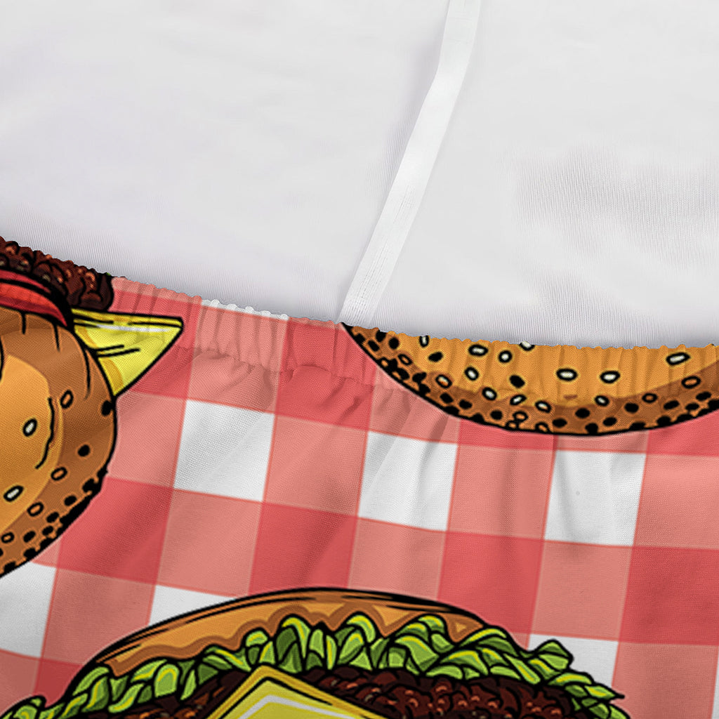 Hamburger Plaid Pattern Print Sofa Cover