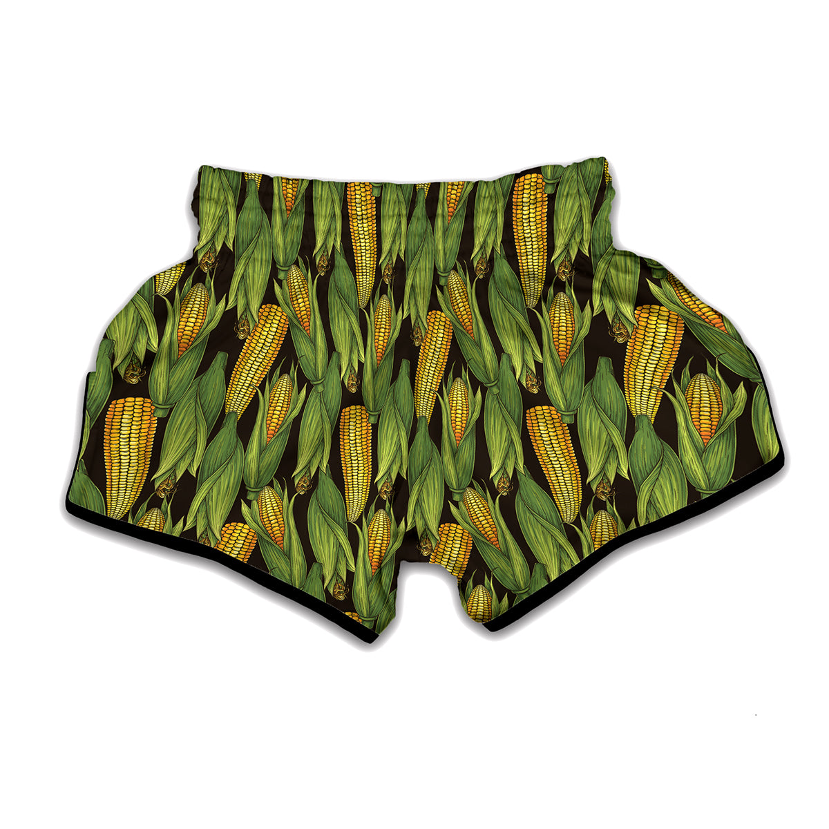 Hand-Drawn Corncob Pattern Print Muay Thai Boxing Shorts