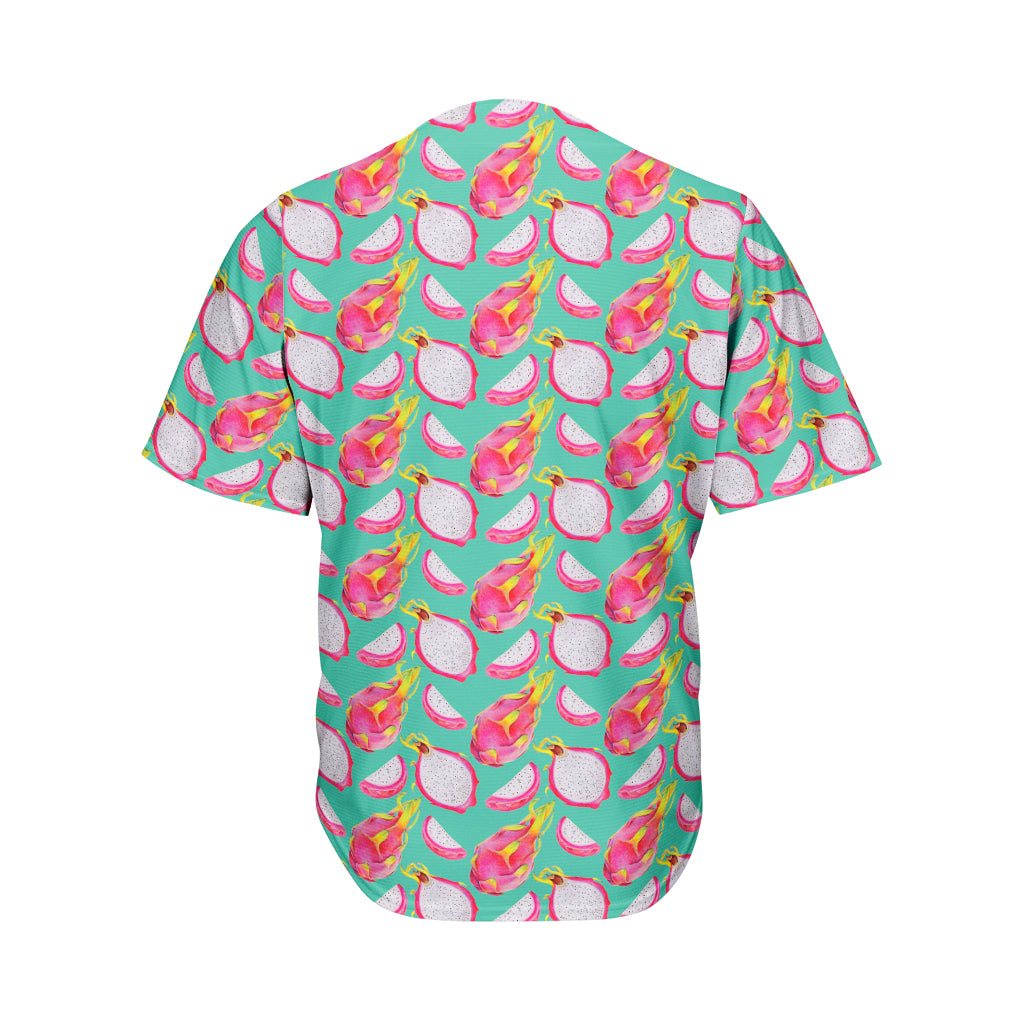 Hand Drawn Dragon Fruit Pattern Print Men's Baseball Jersey