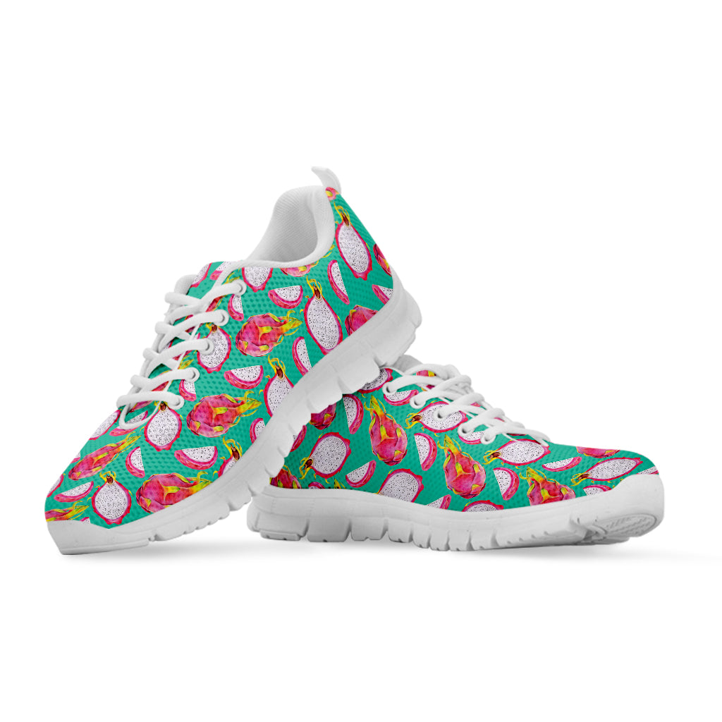 Hand Drawn Dragon Fruit Pattern Print White Sneakers