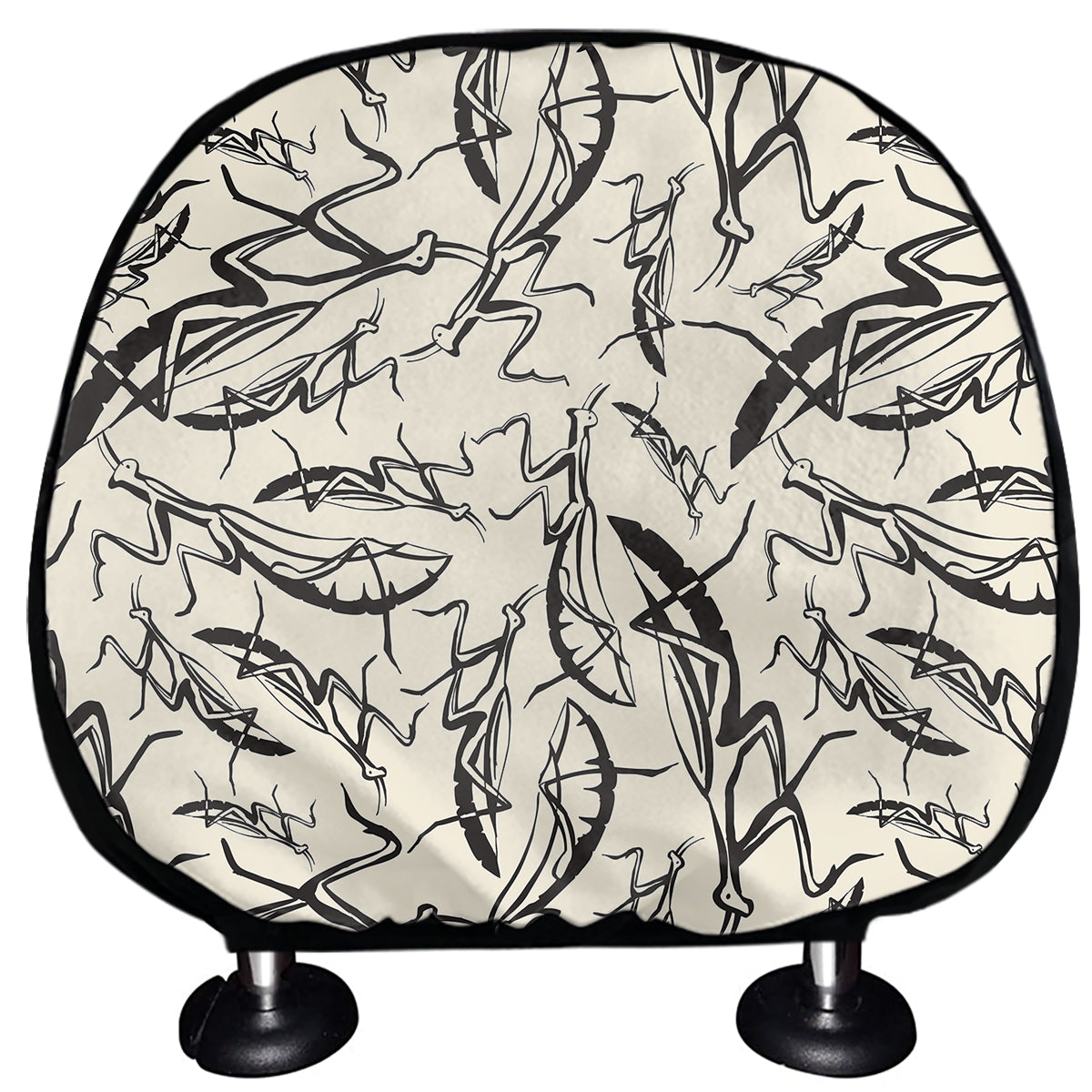 Hand Drawn Mantis Pattern Print Car Headrest Covers