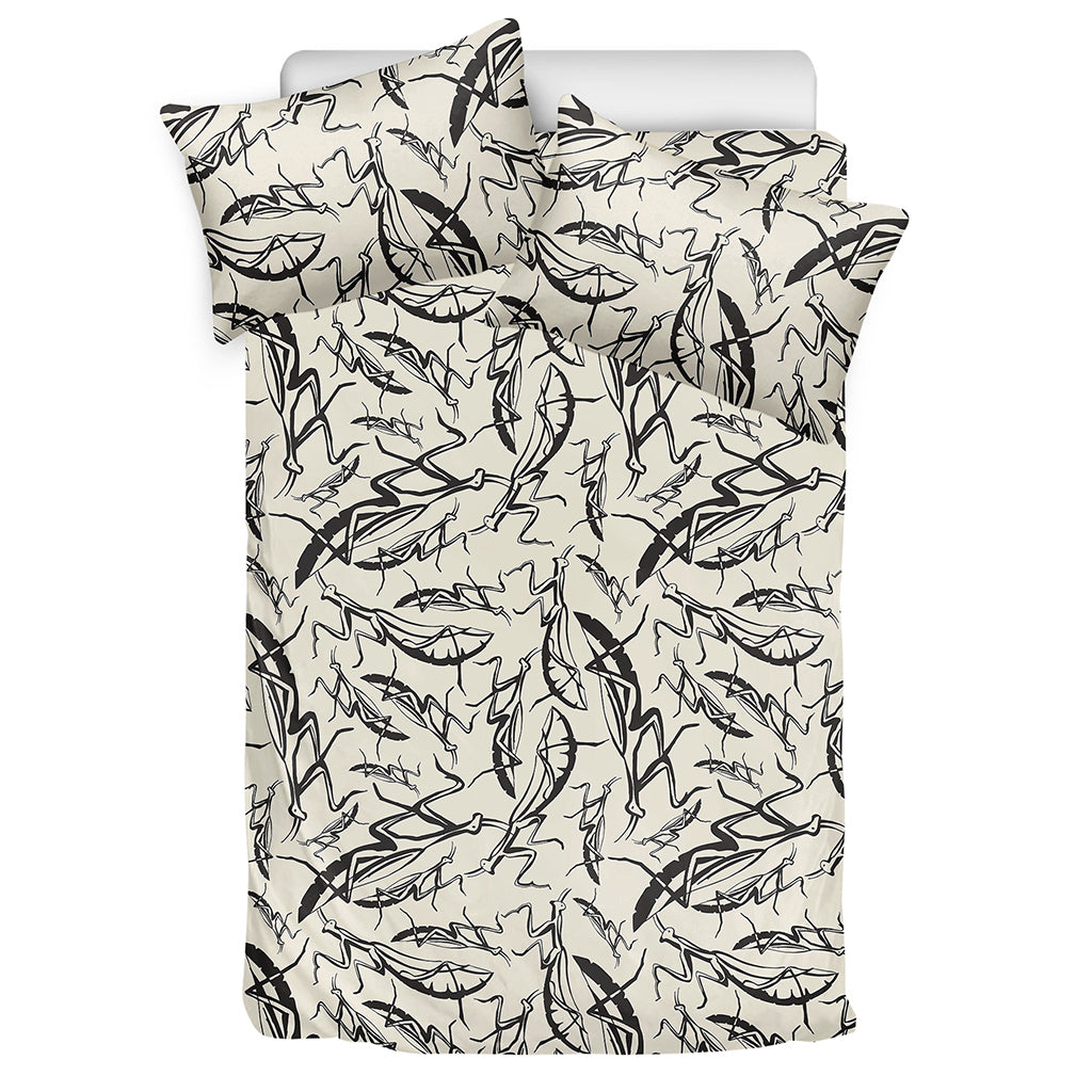 Hand Drawn Mantis Pattern Print Duvet Cover Bedding Set