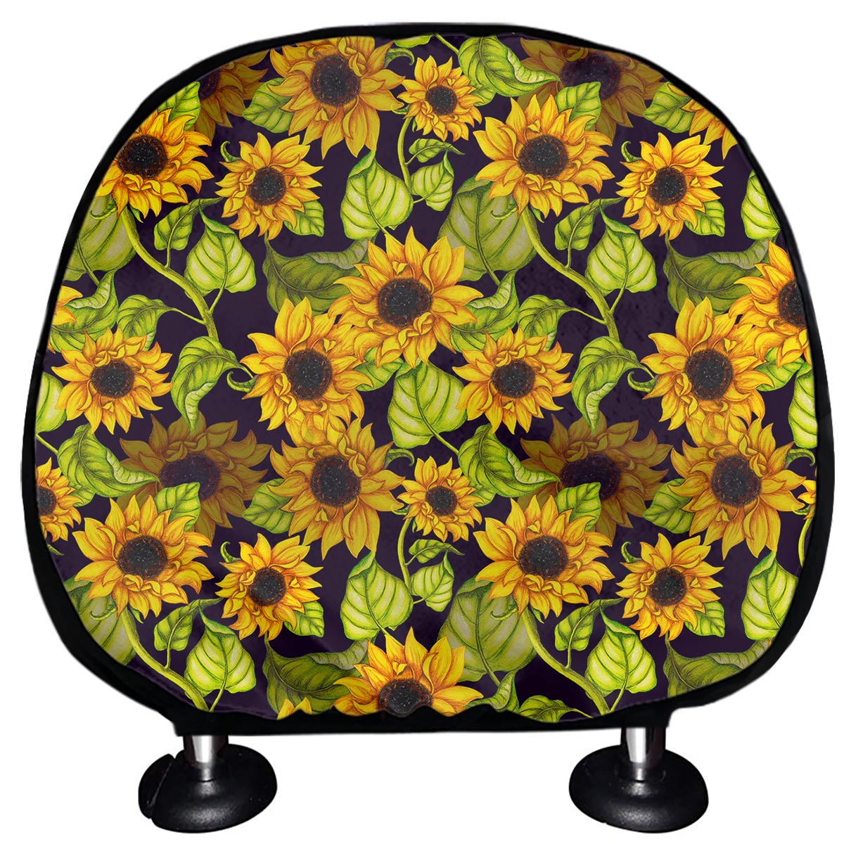 Hand Drawn Sunflower Pattern Print Car Headrest Covers