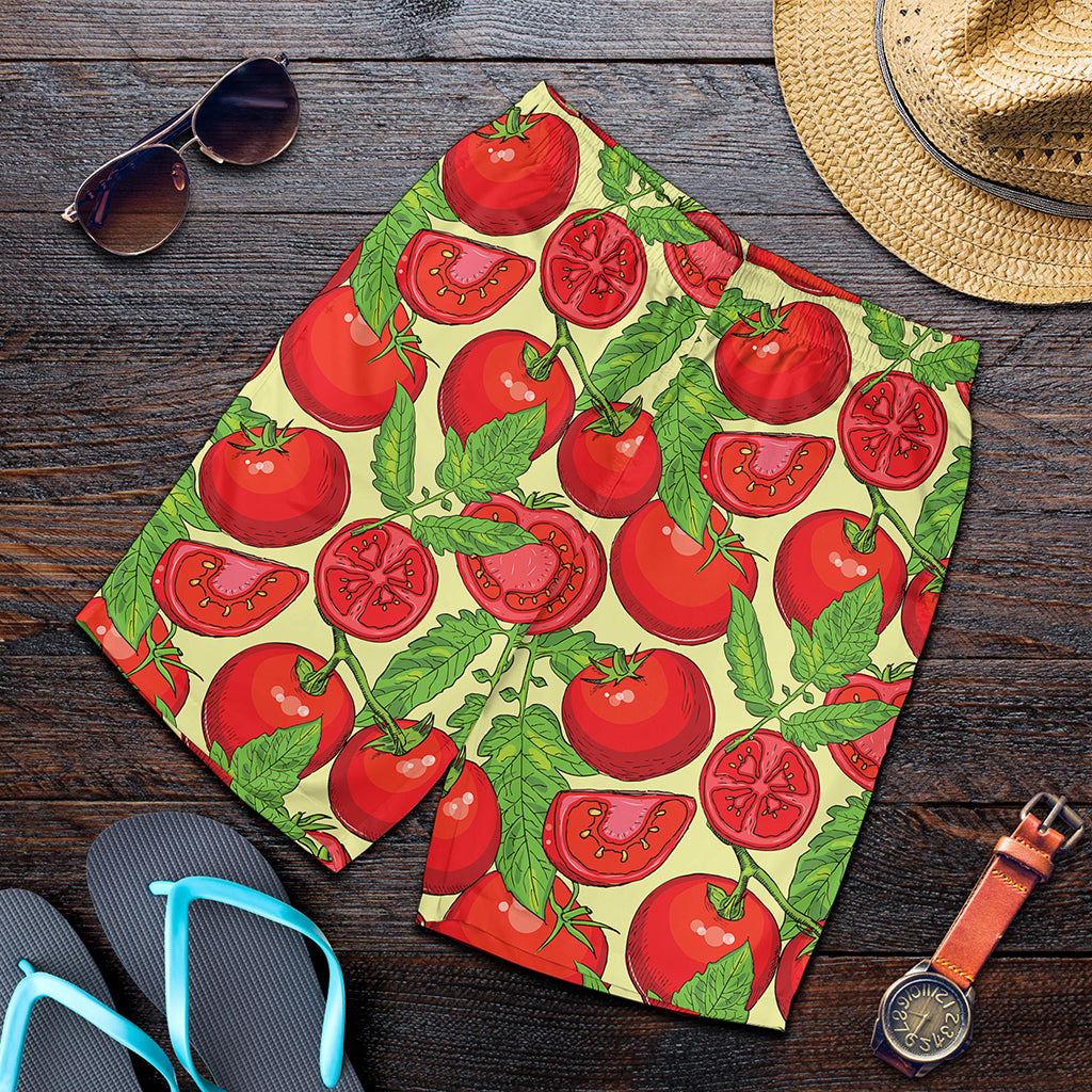 Hand Drawn Tomato Pattern Print Men's Shorts