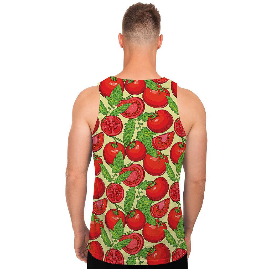 Hand Drawn Tomato Pattern Print Men's Tank Top
