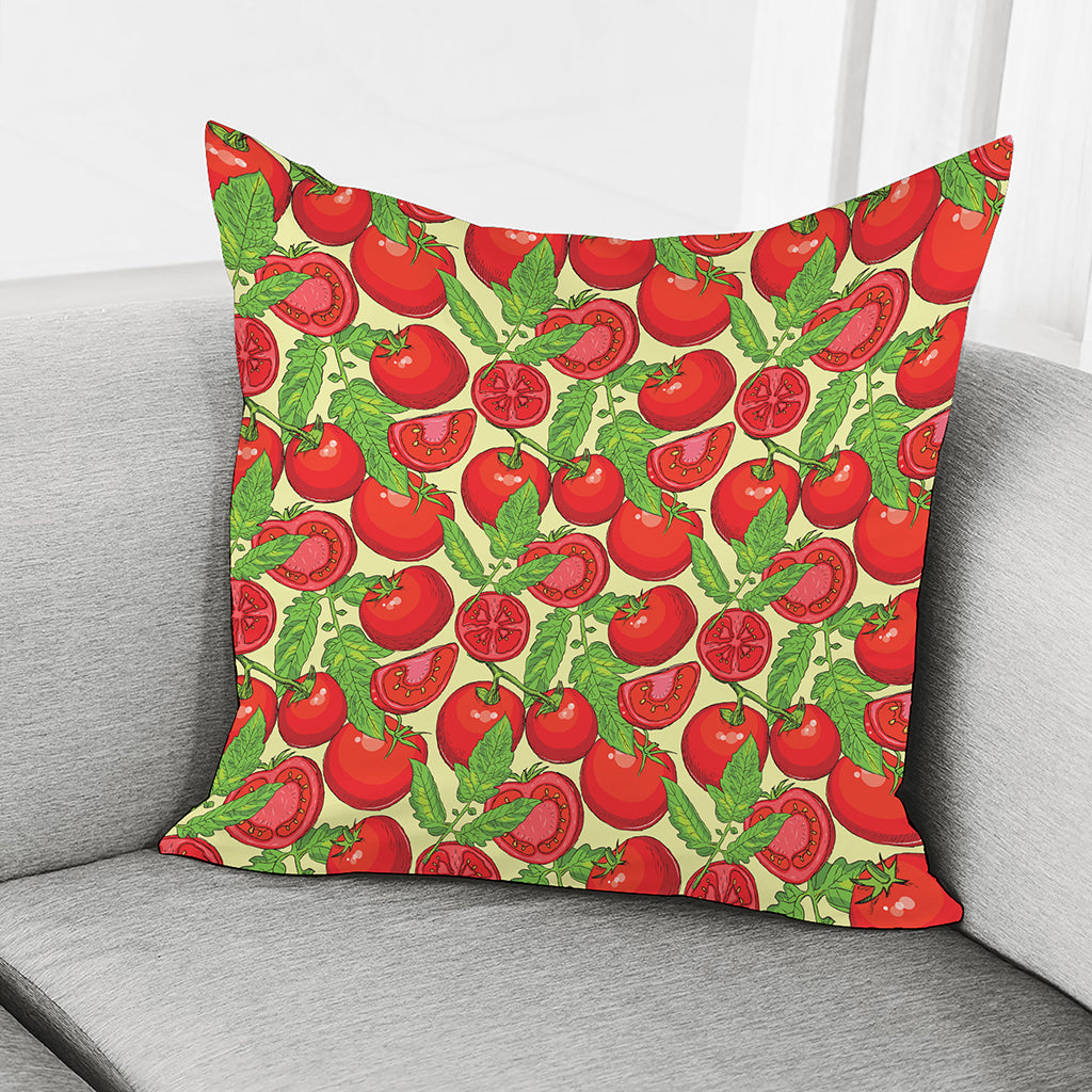 Hand Drawn Tomato Pattern Print Pillow Cover