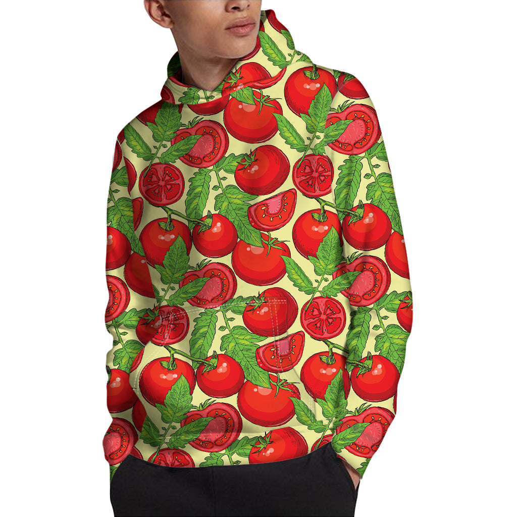 Hand Drawn Tomato Pattern Print Pullover Hoodie
