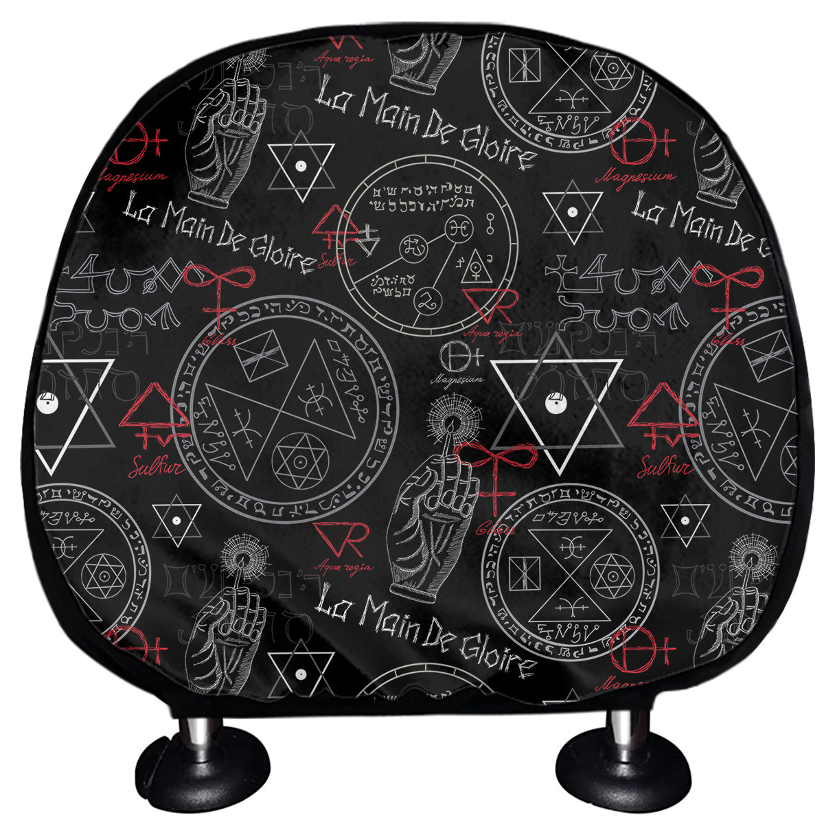Hand Of Glory Black Magic Witch Print Car Headrest Covers