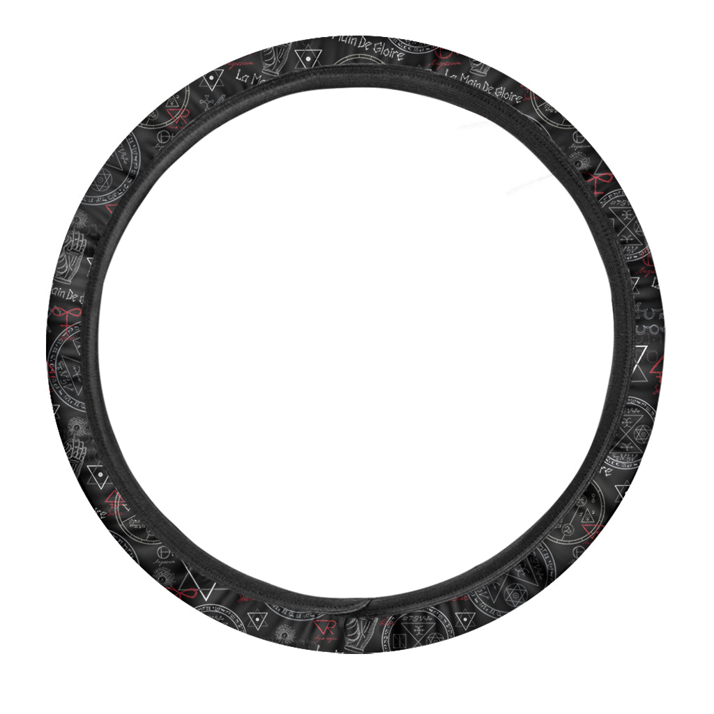 Hand Of Glory Black Magic Witch Print Car Steering Wheel Cover