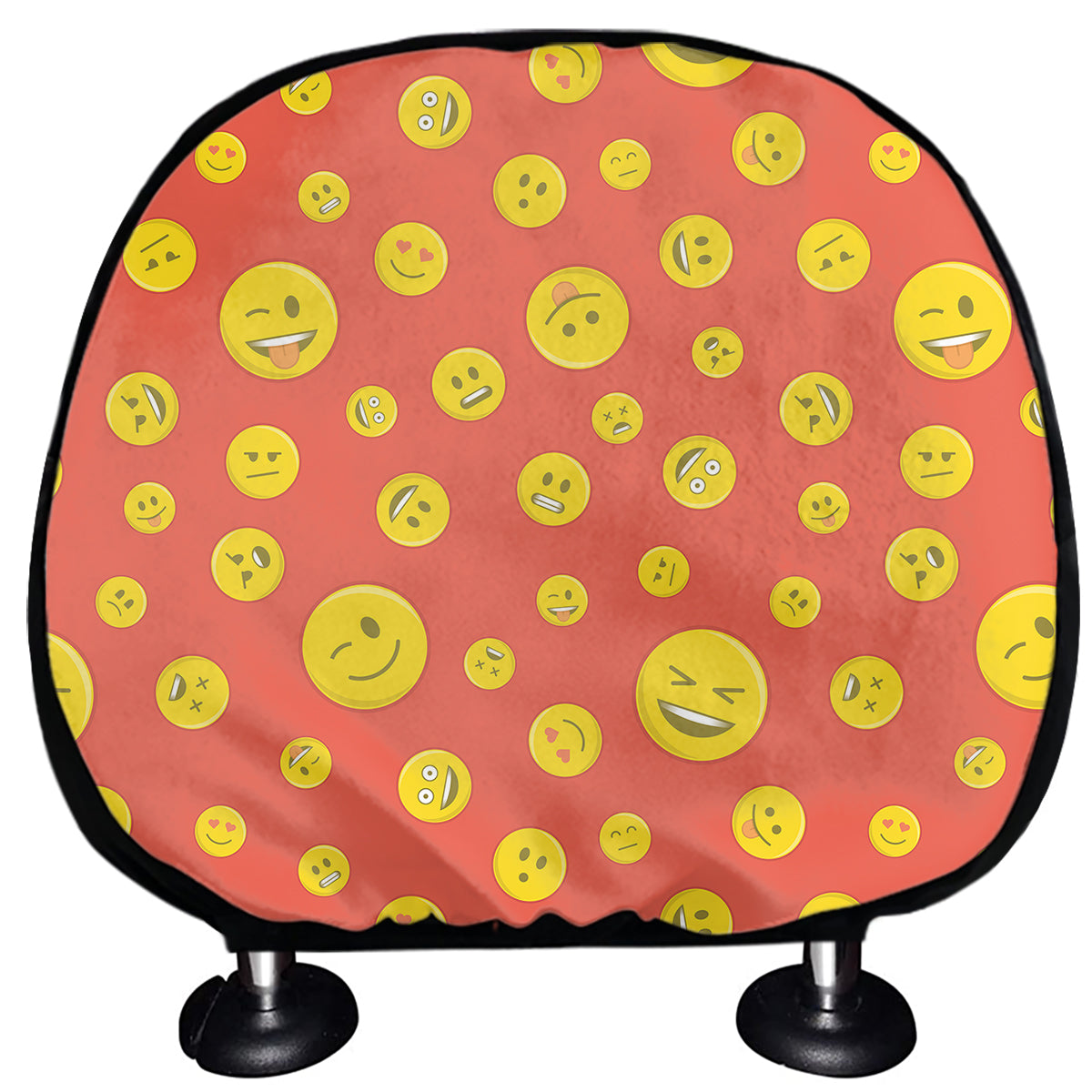Happy Emoji Pattern Print Car Headrest Covers