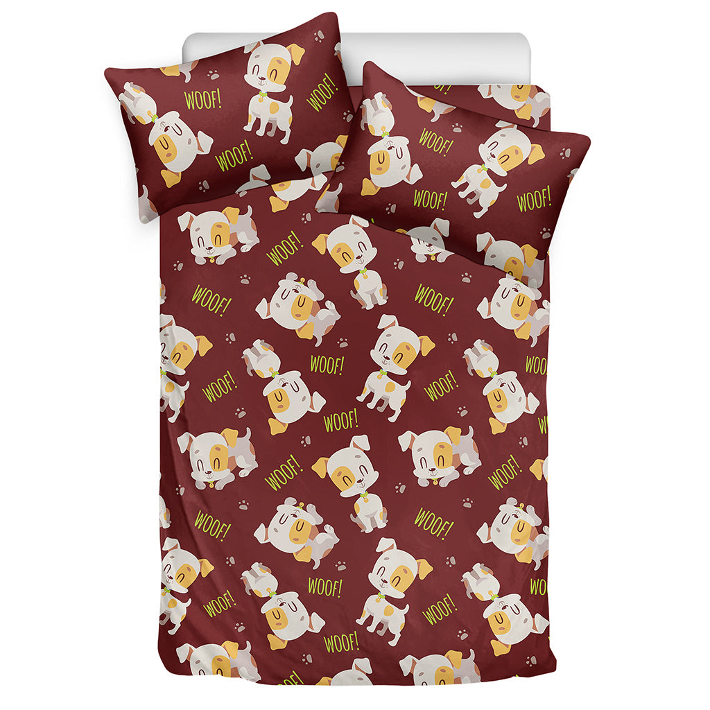 Happy Jack Russell Terrier Pattern Print Duvet Cover Bedding Set