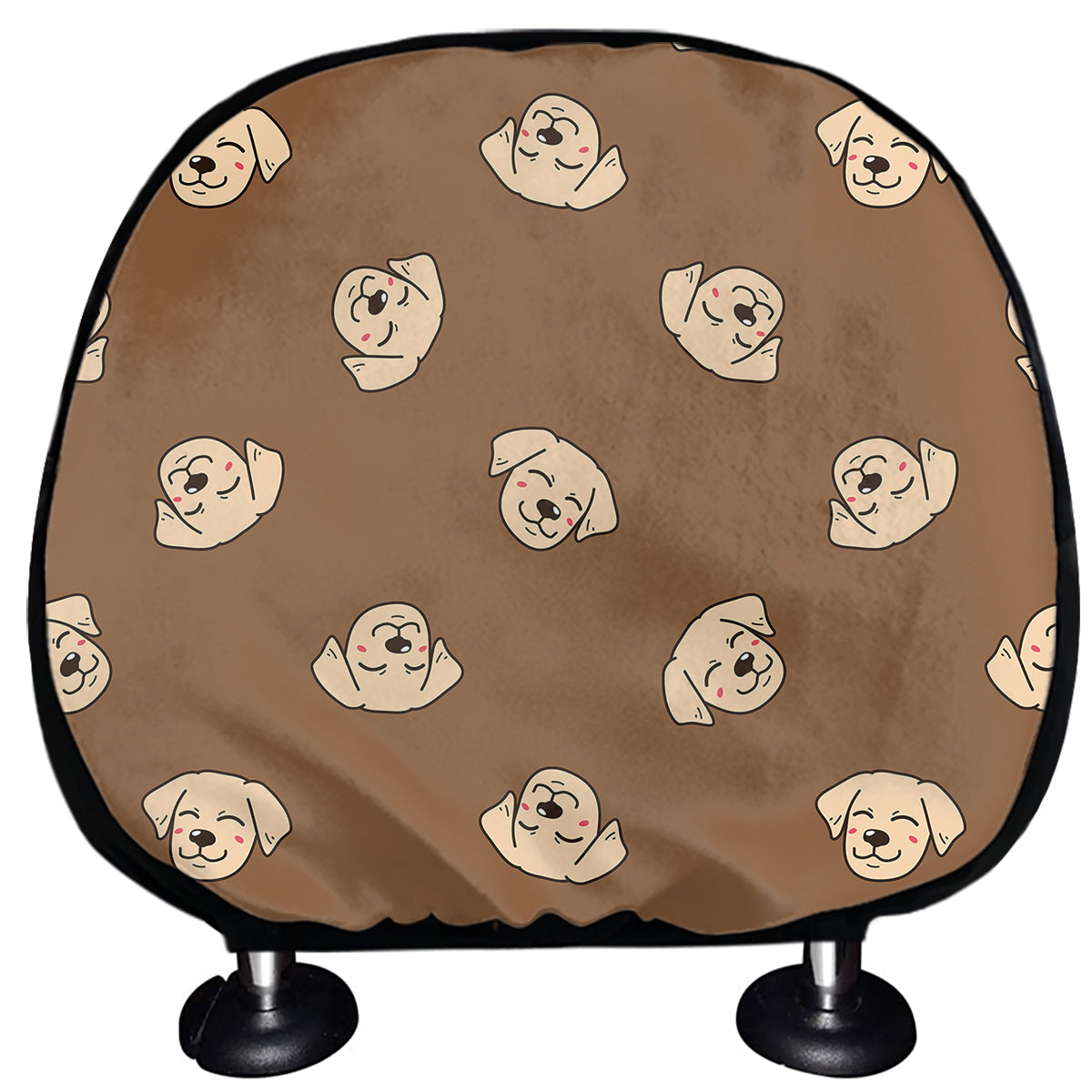 Happy Labrador Retriever Pattern Print Car Headrest Covers