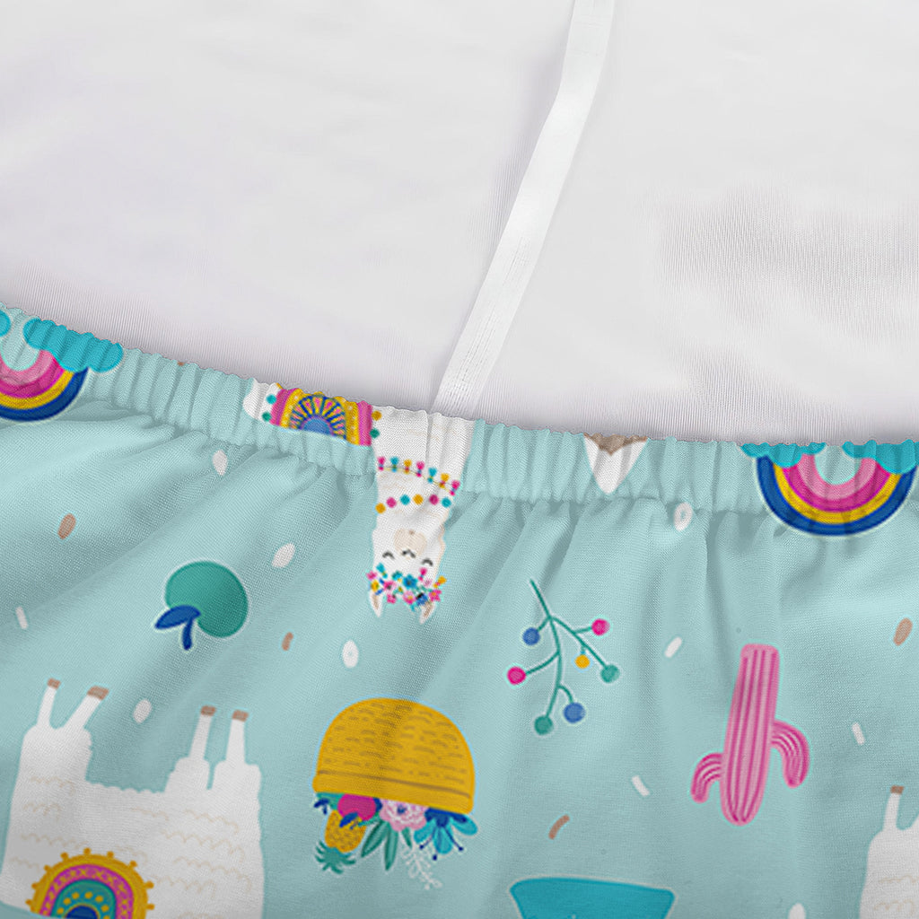 Happy Llama And Cactus Pattern Print Sofa Cover