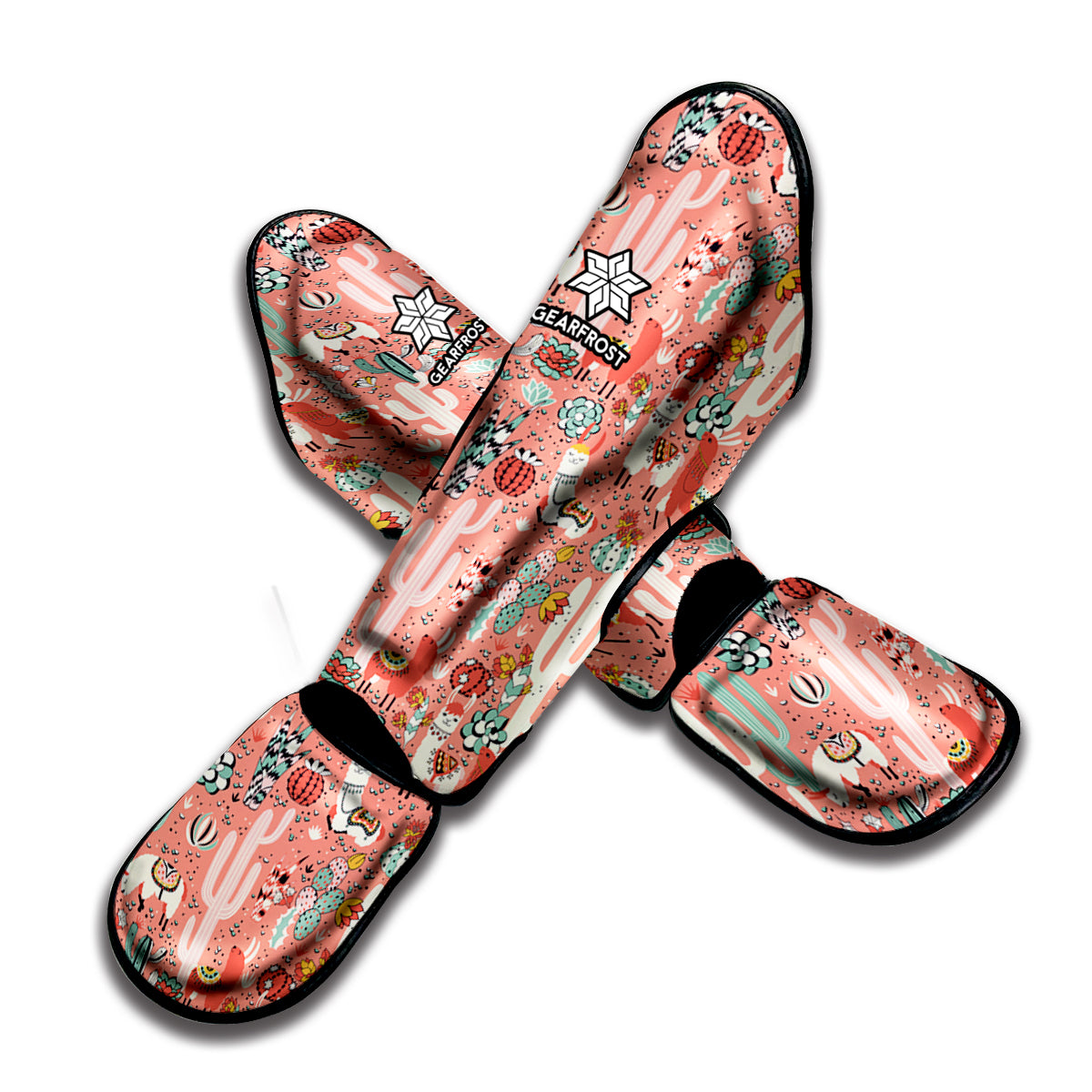 Happy Llama Pattern Print Muay Thai Shin Guard