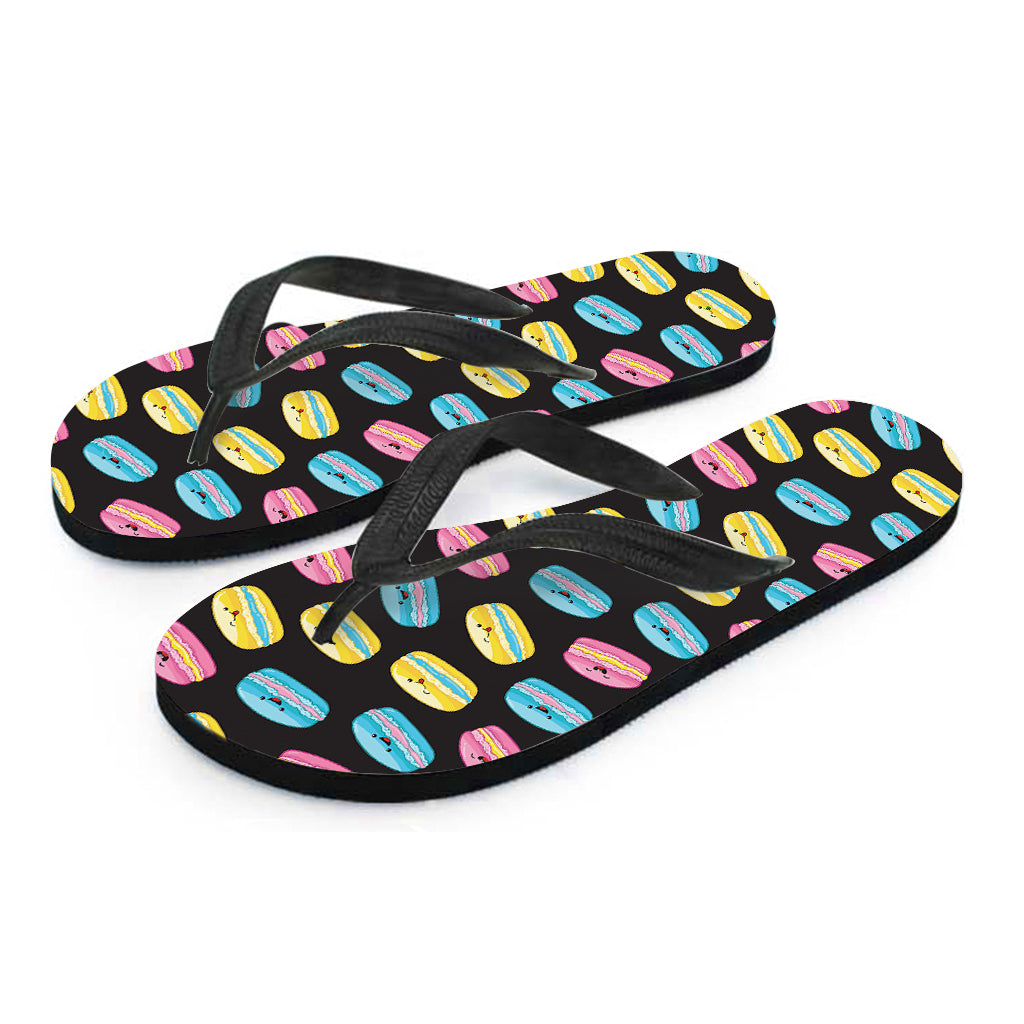 Happy Macarons Pattern Print Flip Flops
