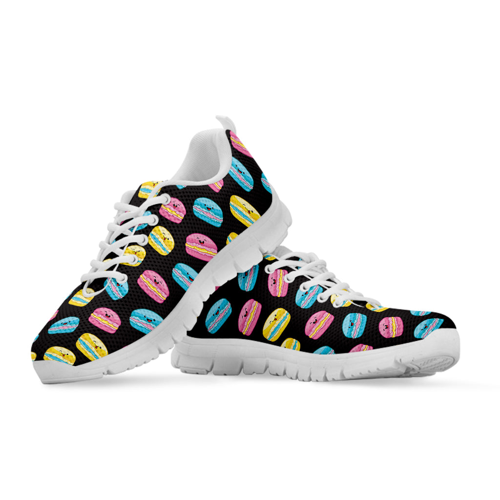 Happy Macarons Pattern Print White Sneakers
