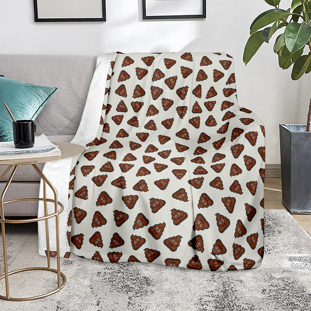 Happy Poop Pattern Print Blanket
