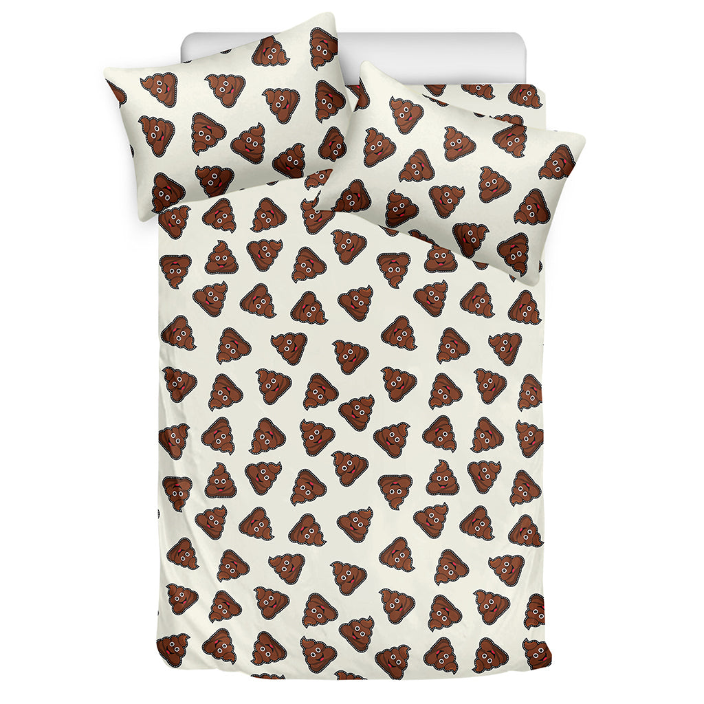 Happy Poop Pattern Print Duvet Cover Bedding Set