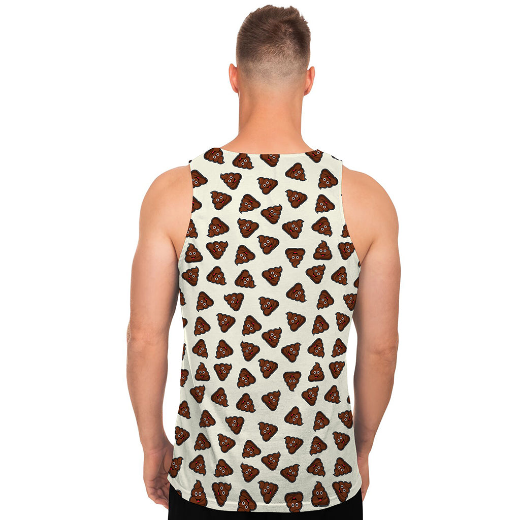 Happy Poop Pattern Print Men's Tank Top