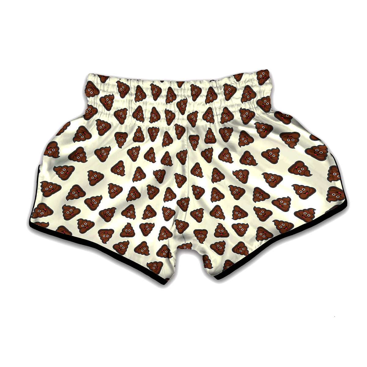 Happy Poop Pattern Print Muay Thai Boxing Shorts