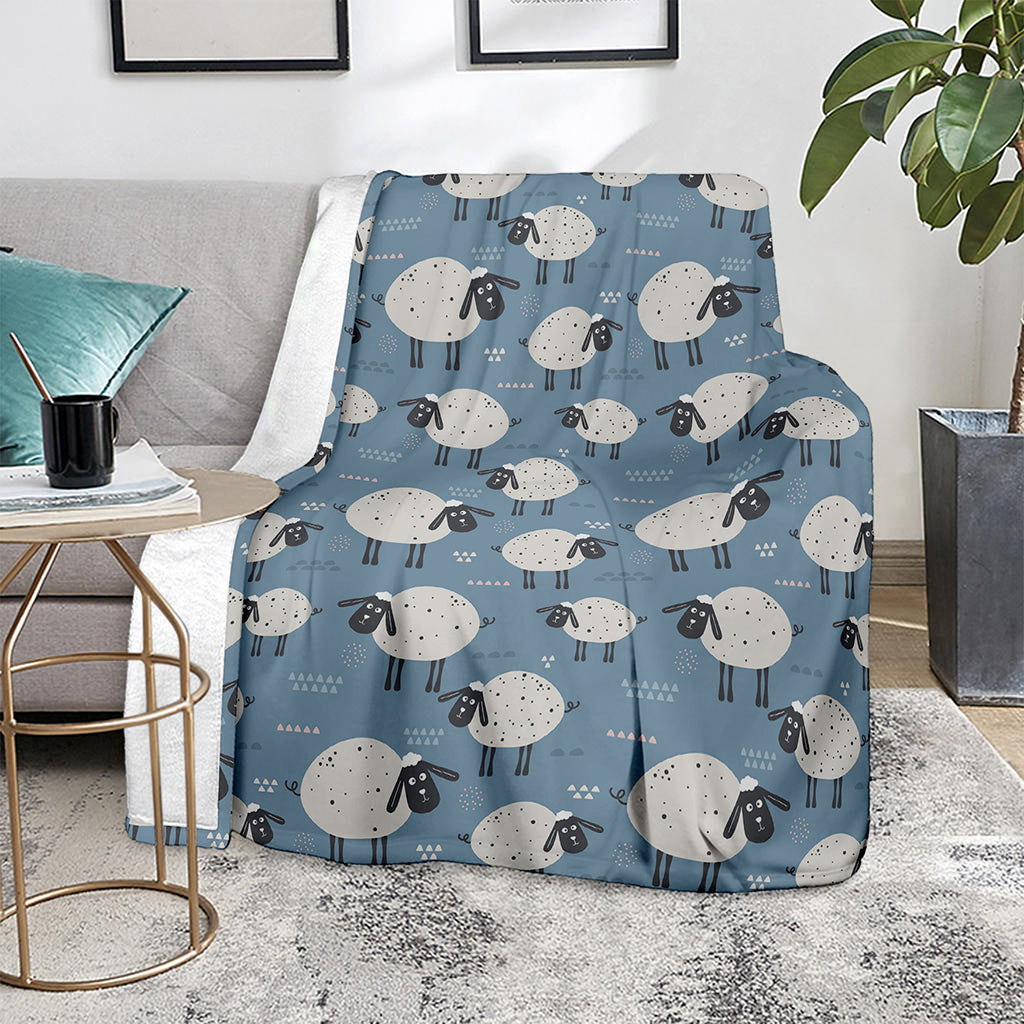 Happy Sheep Pattern Print Blanket