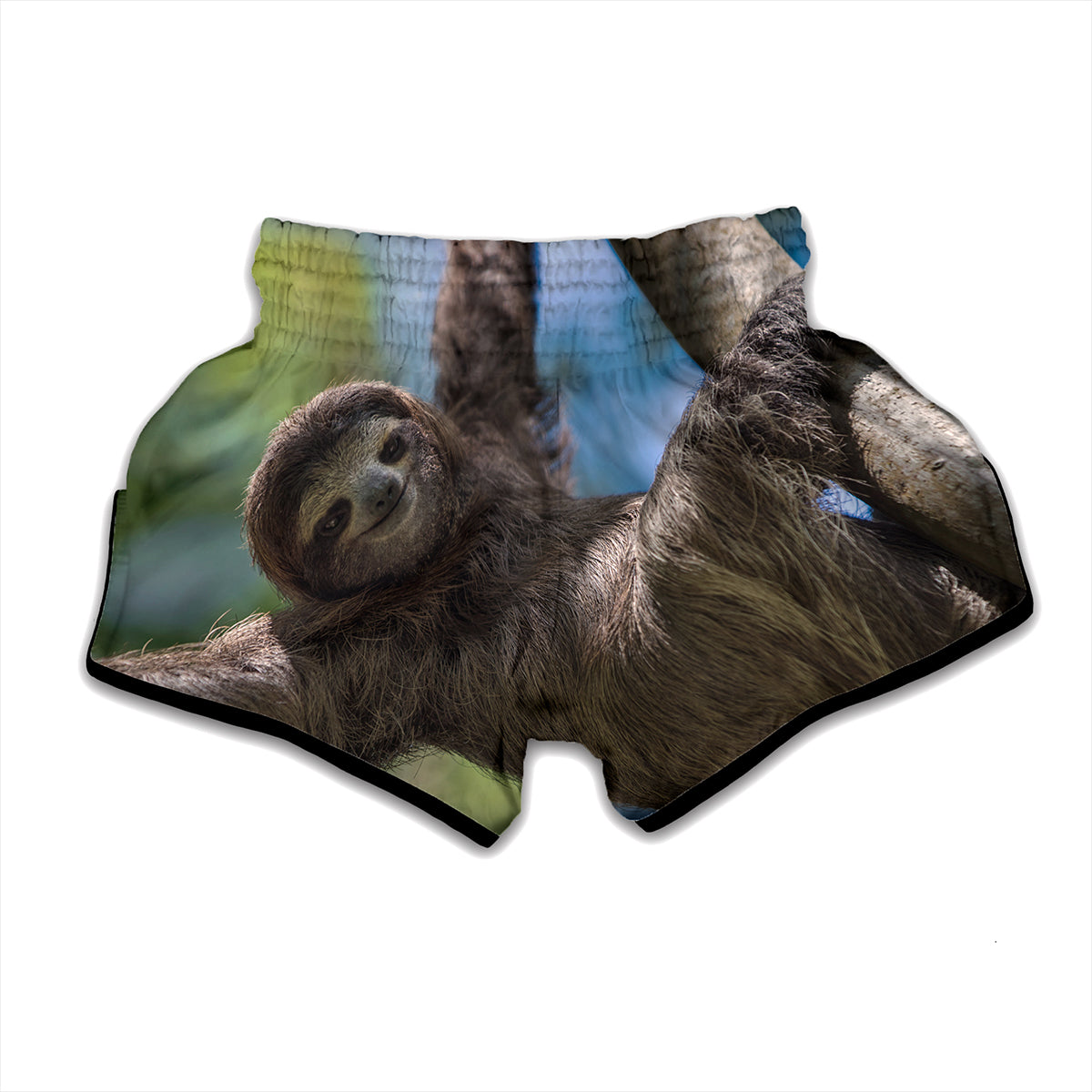 Happy Sloth Print Muay Thai Boxing Shorts