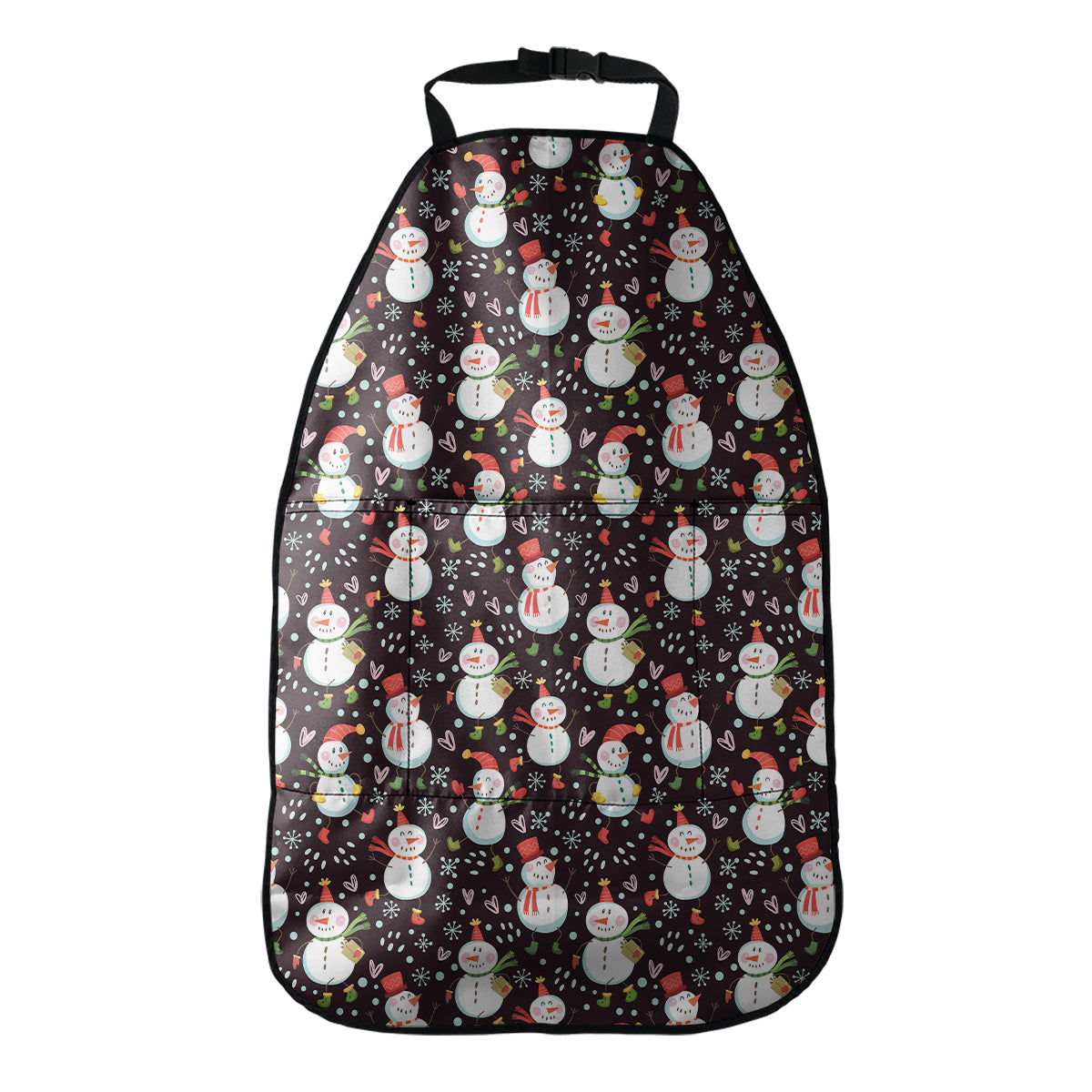 Happy Snowman Pattern Print Car Seat Organizers