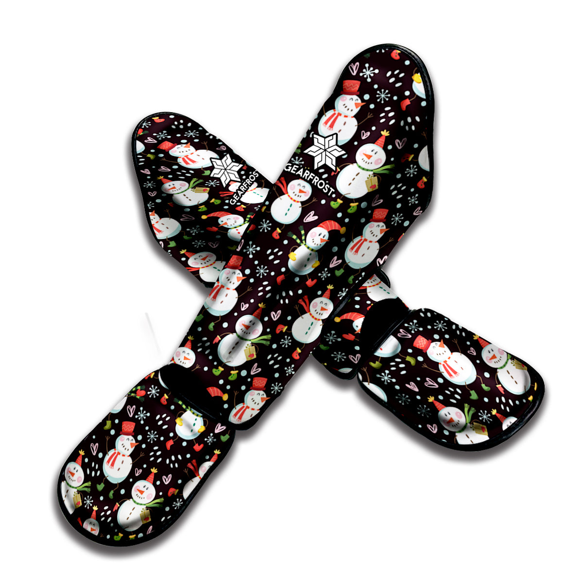 Happy Snowman Pattern Print Muay Thai Shin Guard