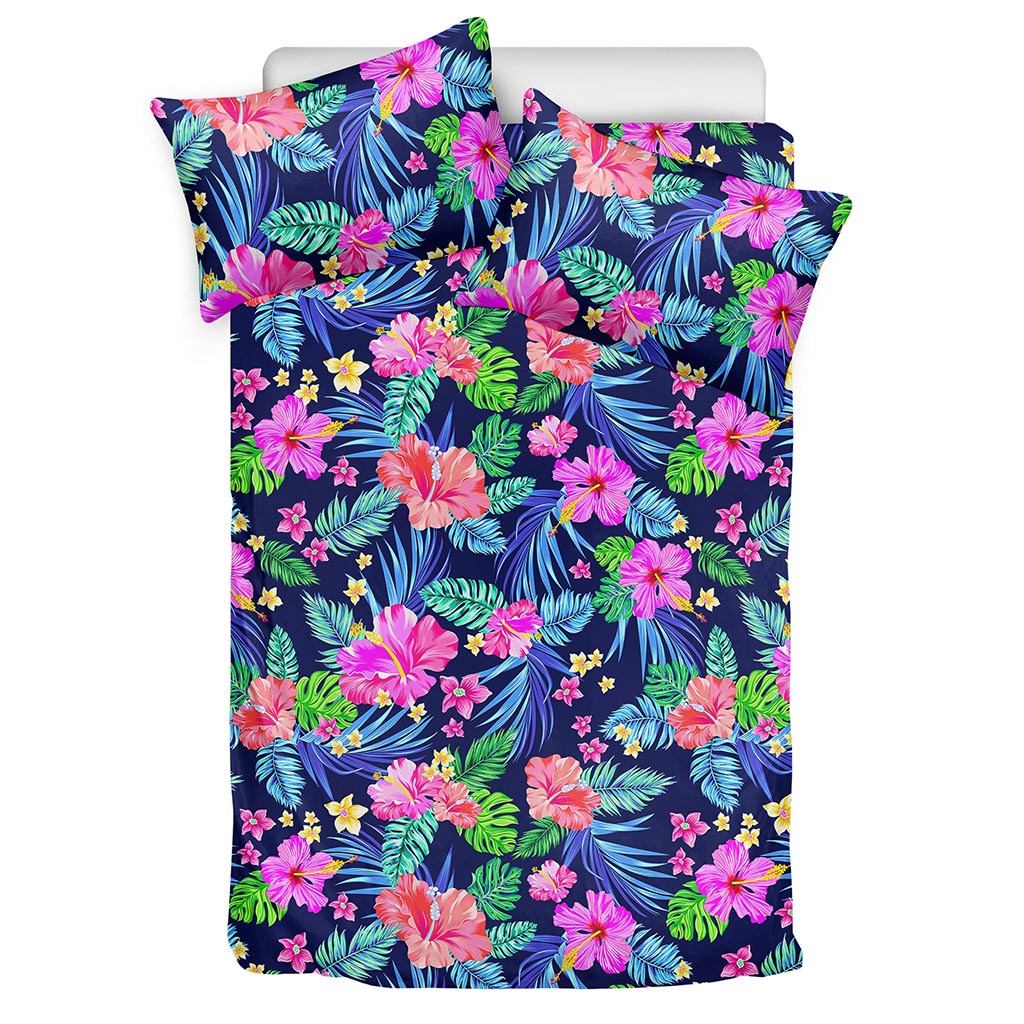 Hawaii Exotic Flowers Pattern Print Duvet Cover Bedding Set