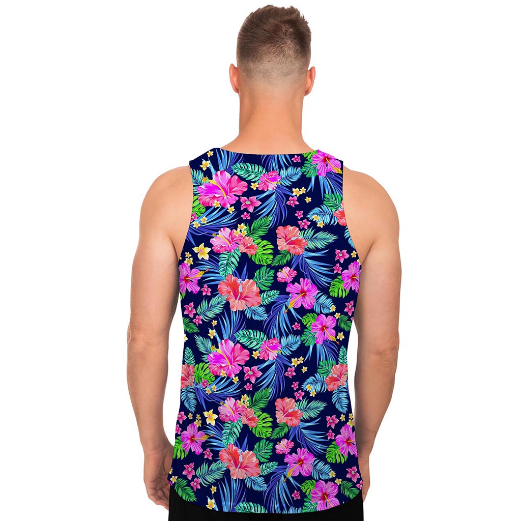 Hawaii Exotic Flowers Pattern Print Men's Tank Top