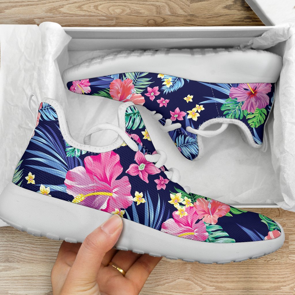 Hawaii Exotic Flowers Pattern Print Mesh Knit Shoes GearFrost