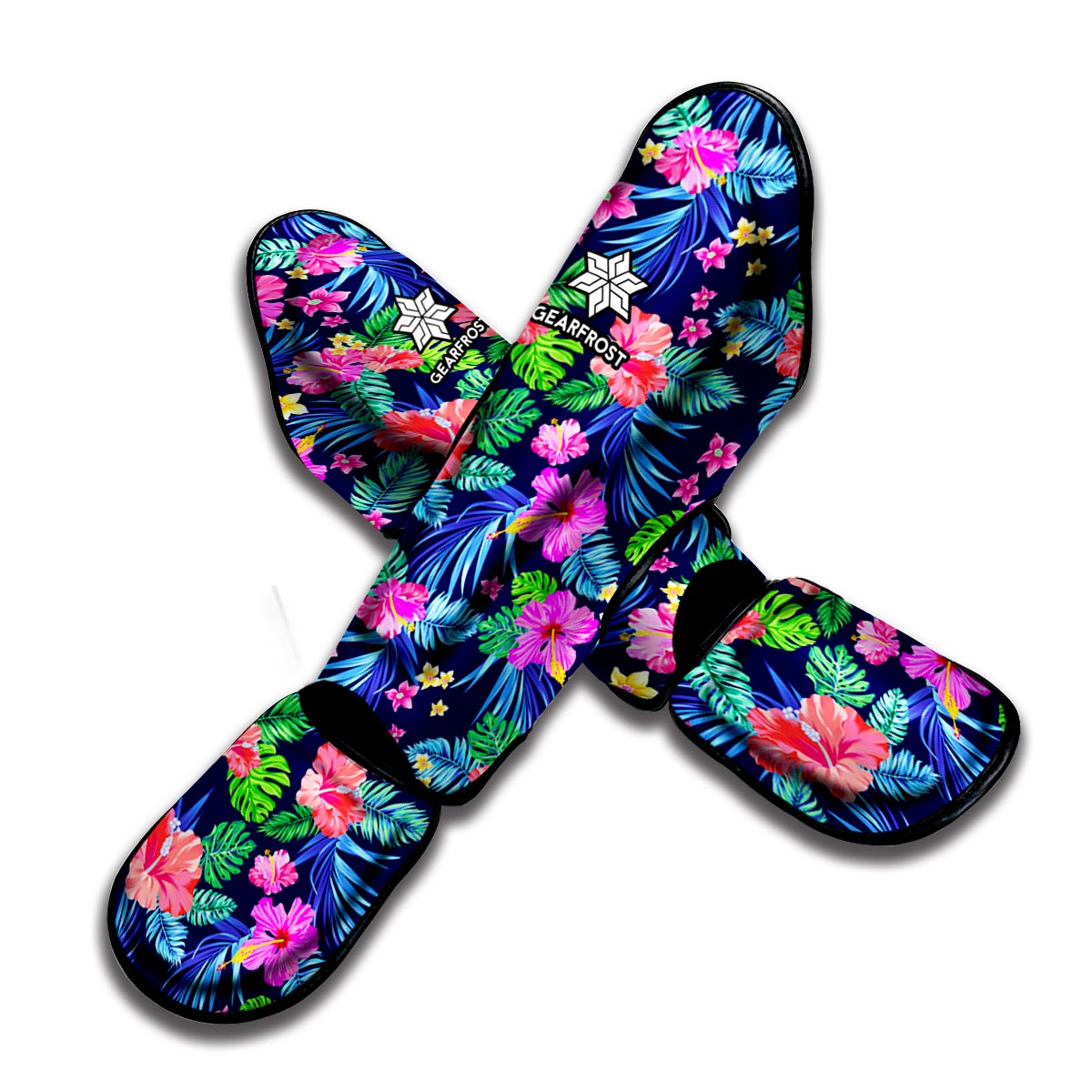 Hawaii Exotic Flowers Pattern Print Muay Thai Shin Guard