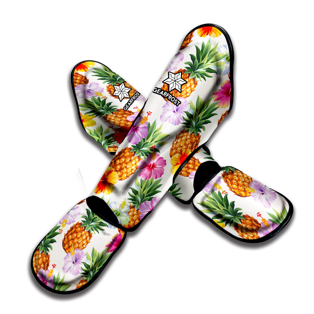 Hawaii Hibiscus Pineapple Pattern Print Muay Thai Shin Guard