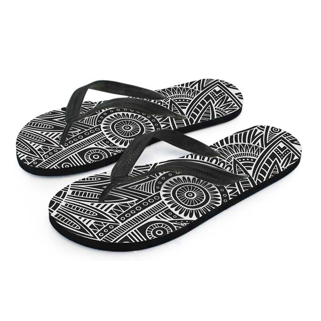 Hawaii Polynesian Tribal Print Flip Flops