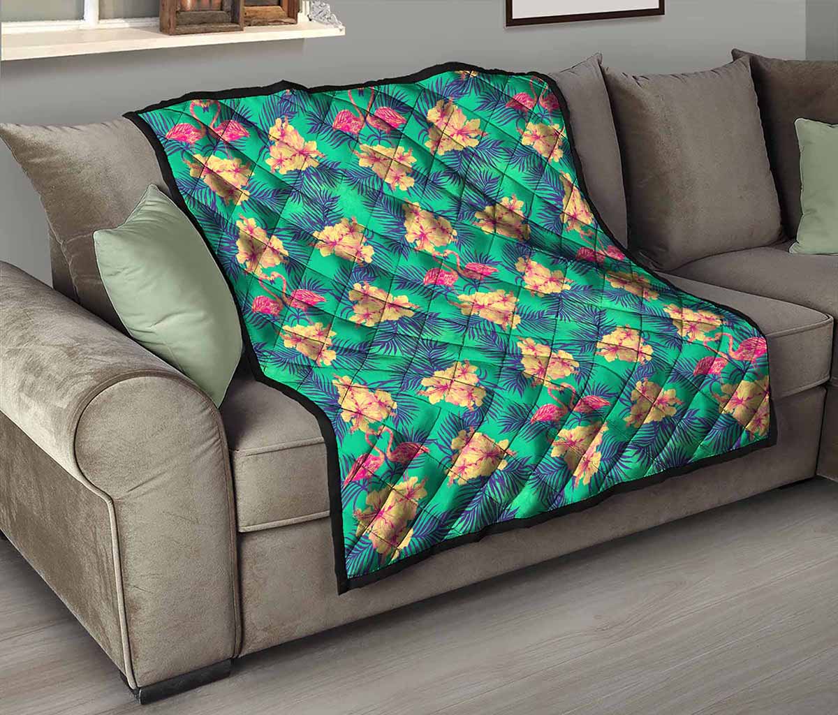 Hawaii Tropical Paradise Pattern Print Quilt