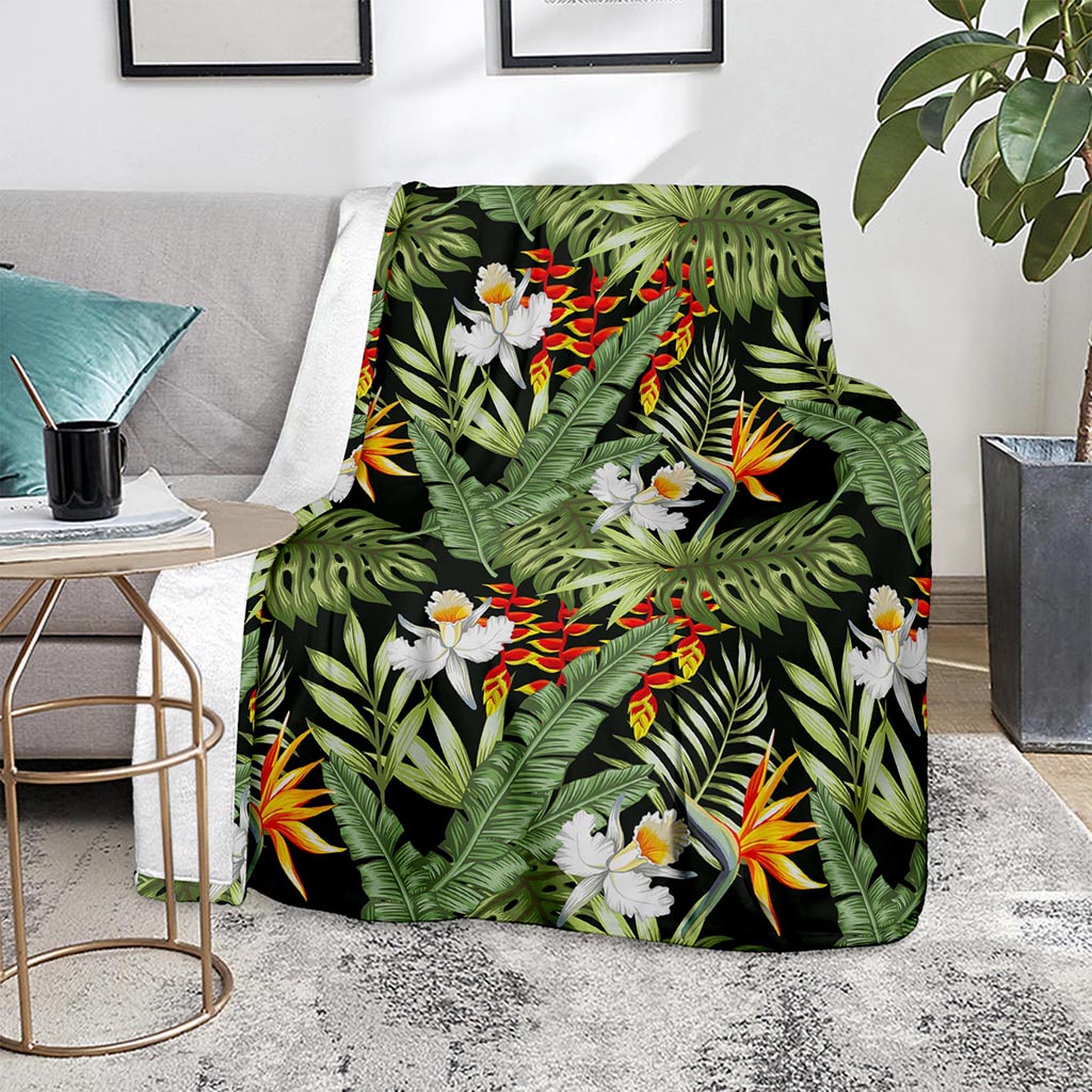 Hawaii Tropical Plants Pattern Print Blanket
