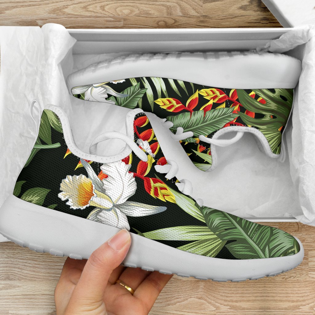 Hawaii Tropical Plants Pattern Print Mesh Knit Shoes GearFrost