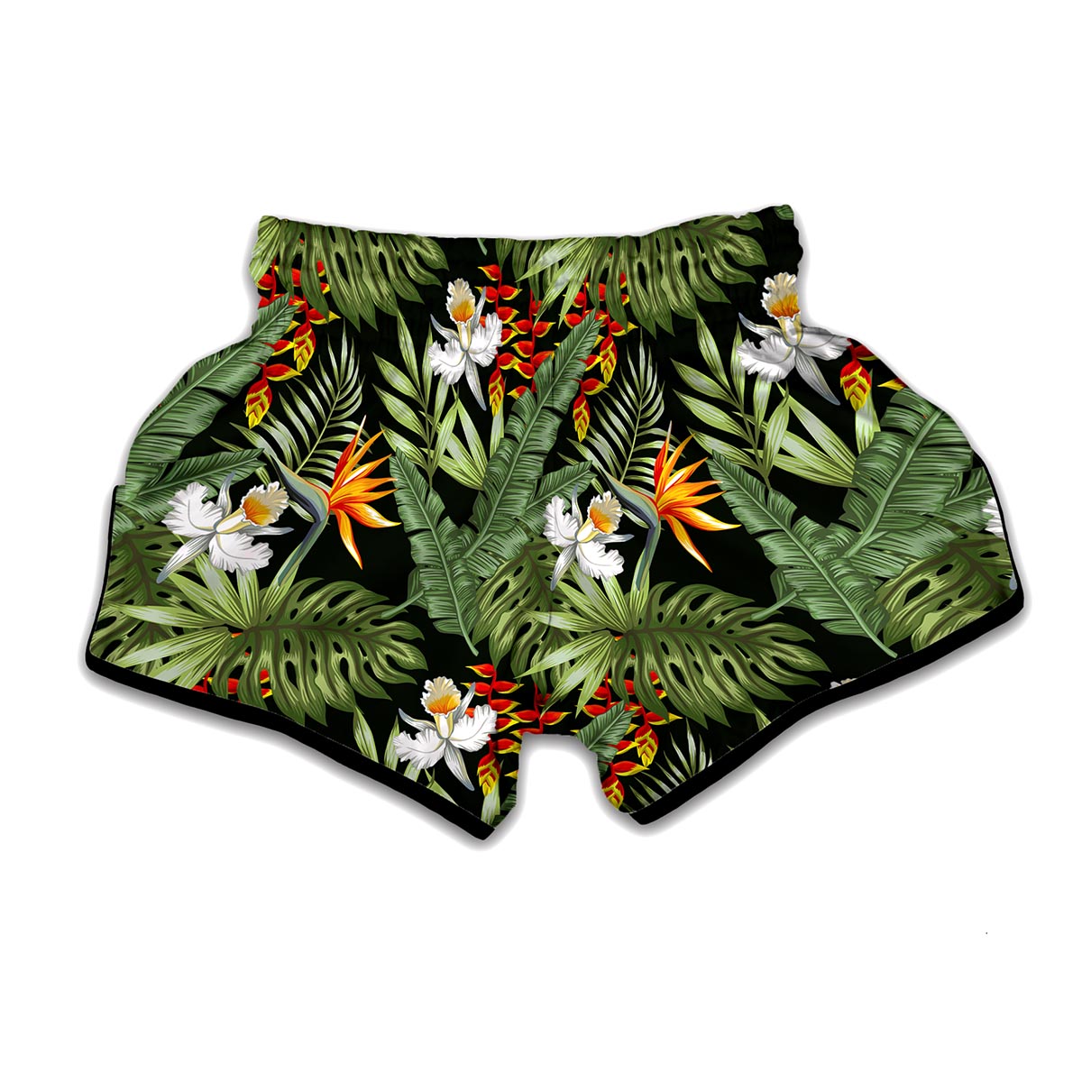 Hawaii Tropical Plants Pattern Print Muay Thai Boxing Shorts