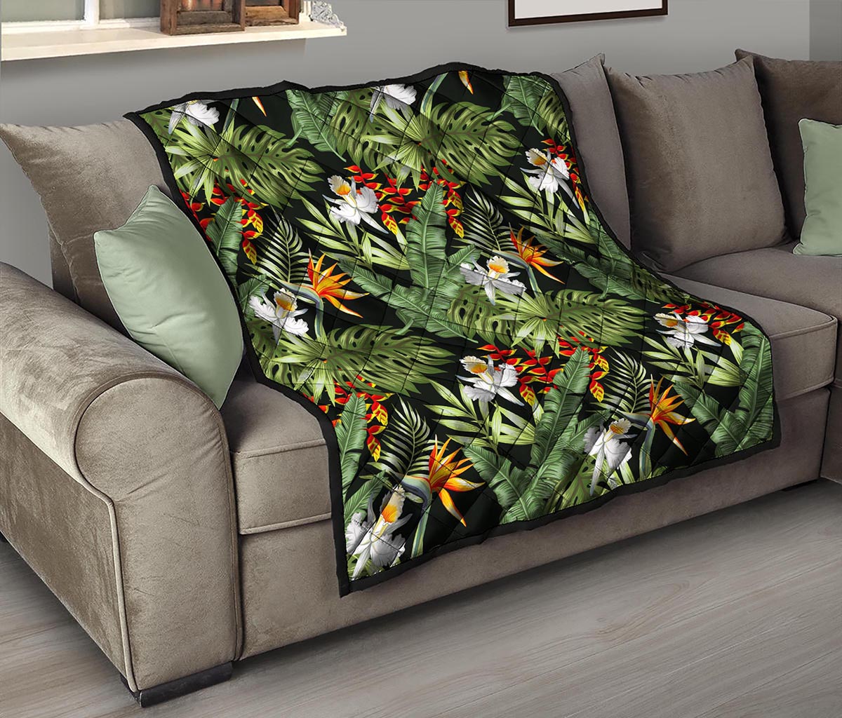 Hawaii Tropical Plants Pattern Print Quilt