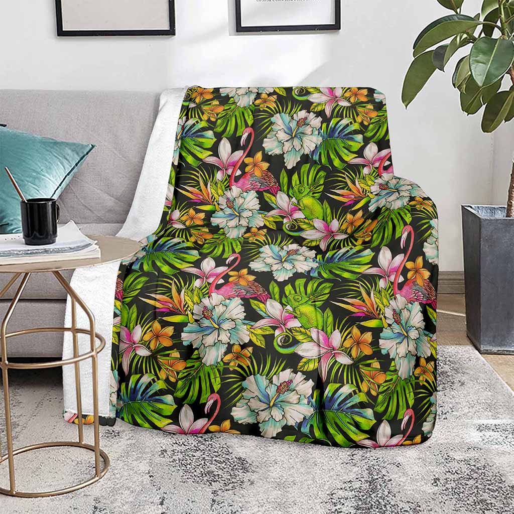 Hawaiian Aloha Tropical Pattern Print Blanket