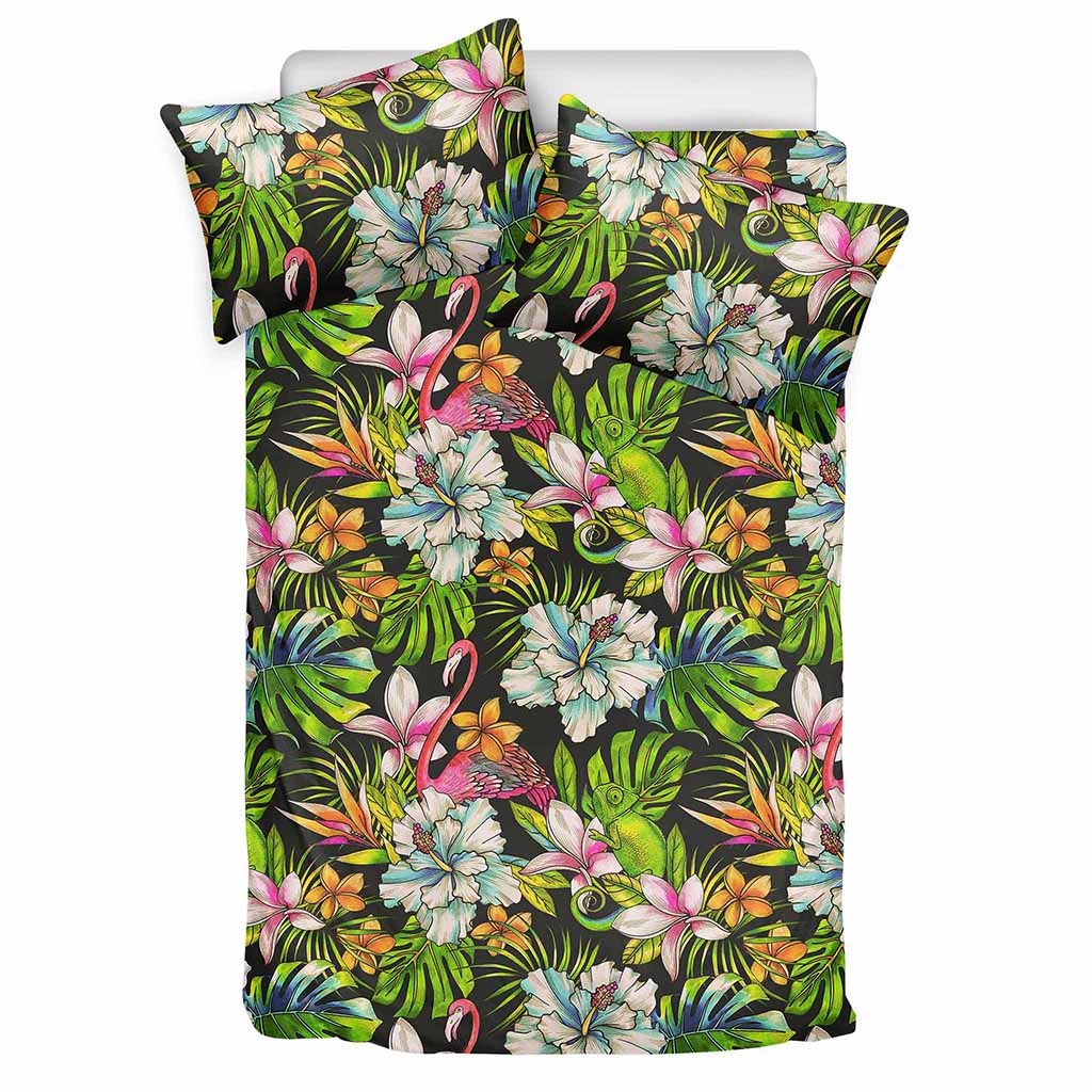 Hawaiian Aloha Tropical Pattern Print Duvet Cover Bedding Set