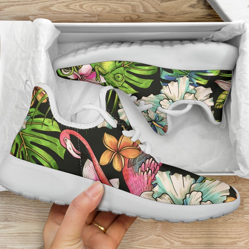 Hawaiian Aloha Tropical Pattern Print Mesh Knit Shoes GearFrost