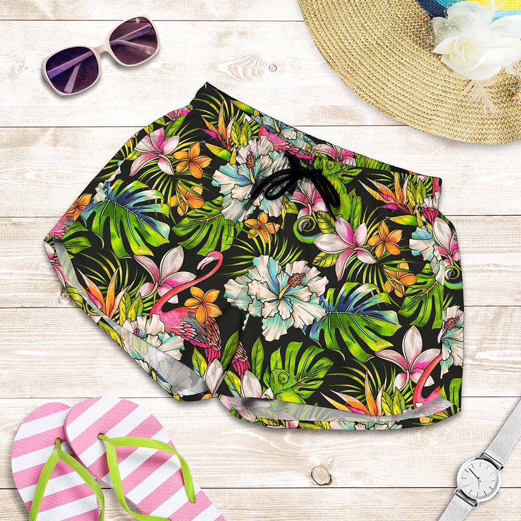 Hawaiian Aloha Tropical Pattern Print Women's Shorts