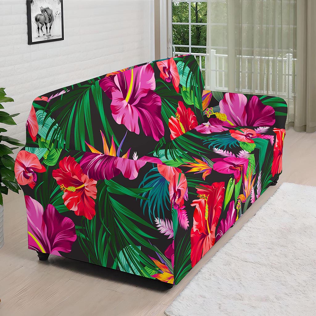 Hawaiian Floral Flowers Pattern Print Sofa Cover