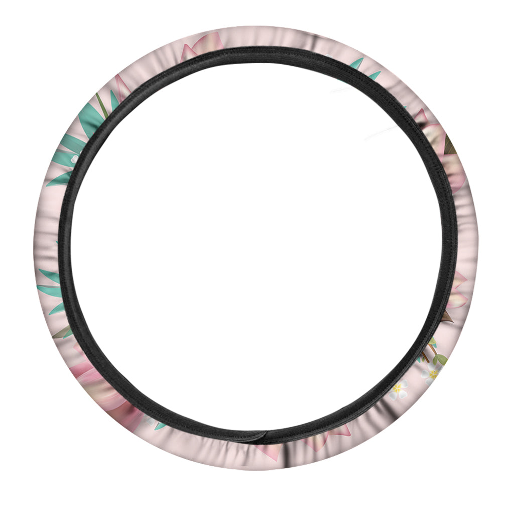 Hawaiian Flower Aloha Print Car Steering Wheel Cover